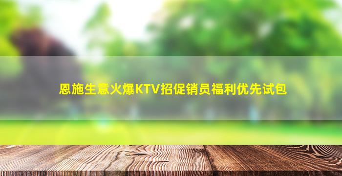 恩施生意火爆KTV招促销员福利优先试包